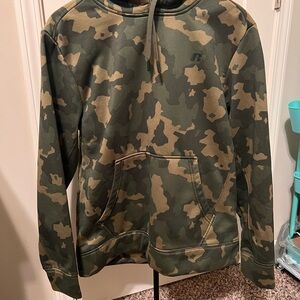 Russell Athletic Men's Green and Tan Camouflage Sweater